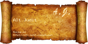 Alt Judit névjegykártya